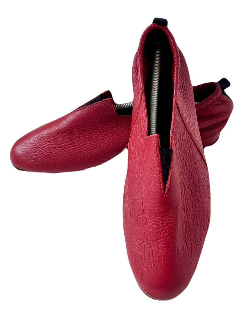 Arche Red Leather ‘Piaoko’ Slipper Wedge Flats, Size 41